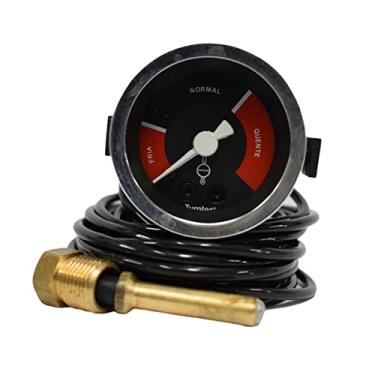 Imagem de Indicador Temperatura Agua Mecanico 52Mm 3,6Mt 5/8X18 MIchi gan 55A 55C 75 Sem Iluminacao Mostrador Preto Aro Externo Zincado Branco