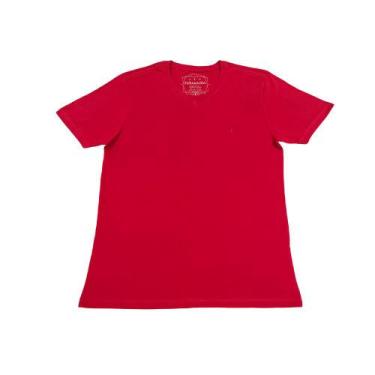 Imagem de Camiseta Masc Básica Puramania Slim Gola V Vermelho 5007.97.5101