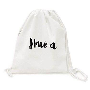 Imagem de Tenha uma mochila estilosa com citação feita à mão, bolsa de lona com cordão para compras