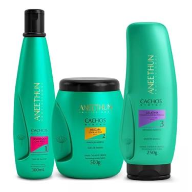 Imagem de KIT CACHOS SYSTEM SHAMPOO LOW POO, MÁSCARA E GELATINA - ANEETHUN