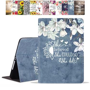 Imagem de POIUYTREW Capa para Samsung Galaxy Tab S6 Lite 10,4 polegadas 2022/2020 (SM-P610/P613/P615/P619), capa fólio de couro PU com suporte e hibernação automática, citação inspiradora She Believed She Could