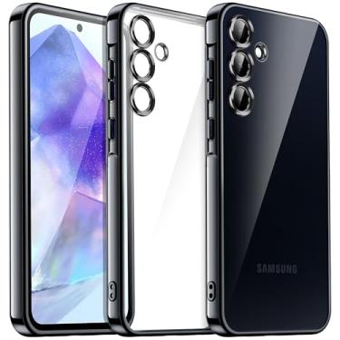 Imagem de JETech Capa Claro Macia para Samsung Galaxy A55 5G 6,6 Polegadas, Case Proteção Total da Lente da Câmera, Capinha de Telefone TPU Galvanizada à Prova de Choque (Preto)
