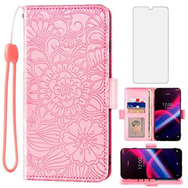 Imagem de Compatível com T-Mobile Revvl 4 Plus capa carteira de vidro temperado protetor de tela suporte para cartão capa de celular para Tmobile Revel 4+ T Mobile Revvl4+ TCL Revell Four + 4Plus mulheres