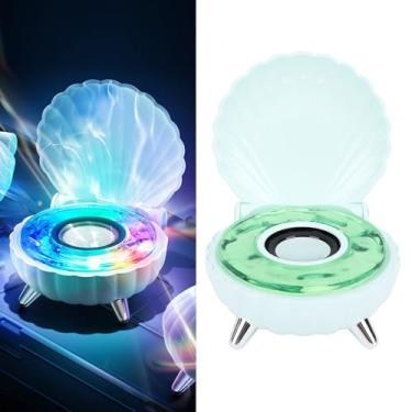 Imagem de Alto-falante Bluetooth, Alto-falante de Som Estéreo Com Luz Noturna Colorida, Formato de Concha Exclusivo Com Efeitos Sonoros de Ondas do Mar, Presentes Exclusivos para Meninas e