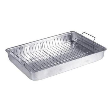 Imagem de Forma / Assadeira De Aluminio Retangular Alta Com Grelha 03 - Oem