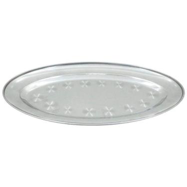 Imagem de Kit 12 Bandejas Oval Em Aço Inox 29cm
