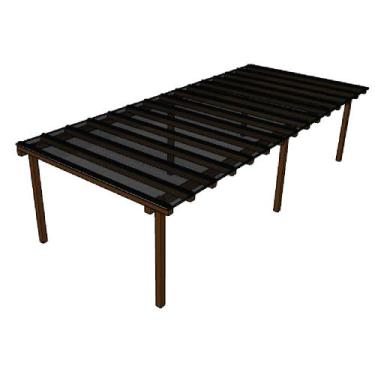 Imagem de Kit Policarbonato Fume 4mm 7,00m x 3,00m - Perfis Naturais - RM Polica