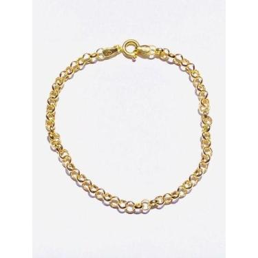 Imagem de Pulseira Feminina Portuguesa Ouro 18k 750 - Thile Jóias, 19 cm
