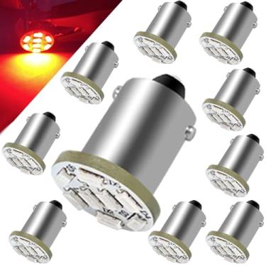 Imagem de Lâmpadas LED 10pcs DC6-24V BA9S Vermelho, 8SMD 3014 Chips BA9 1895 1891 53 57 47 756 1847 Luz para Cunha Pinball Máquina/Carro/Caminhão.