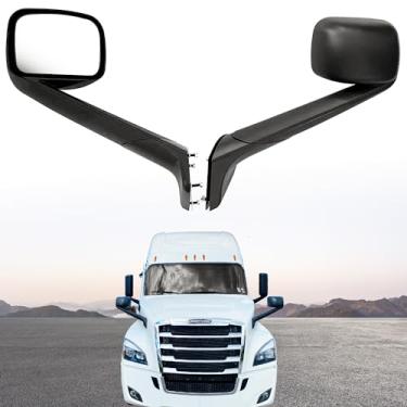 Imagem de CPOWACE Substituição do espelho do capô para Freightliner Cascadia 2018+, acessórios elétricos para caminhões Freightliner Cascadia com aquecedor, preto, lado do motorista e do passageiro