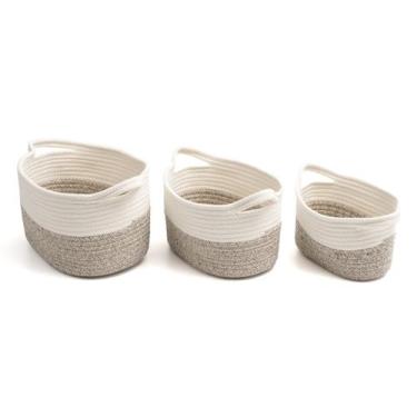 Imagem de Kit Cestos duo cordas com alças 3pcs - Oikos, U, NATURAL