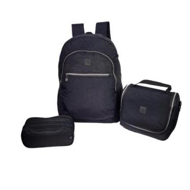 Imagem de Kit Mochila de Costas 3 Peças Juvenil Escolar Feminino Masculino - Yep