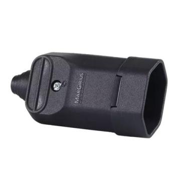 Imagem de Tomada Desmontável 2P + T 10A Com Prensa Cabos Preto MarGirius