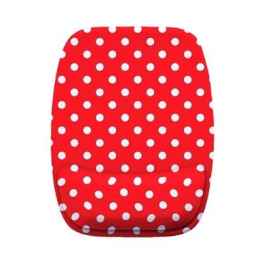 Imagem de Mouse Pad Ergonomico Fundo Vermelho Bolinhas