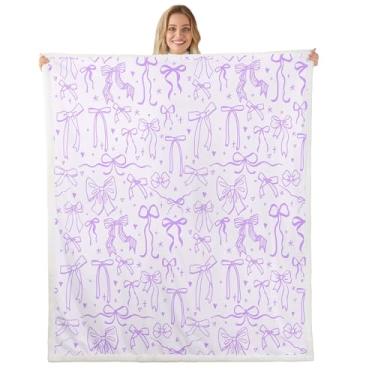 Imagem de Cobertor de gato kawaii, cobertor de lã para decoração de quarto de meninas, adolescentes e mulheres, cobertor de lã de ovelha para cadeira/sofá, 152 cm x 203 cm