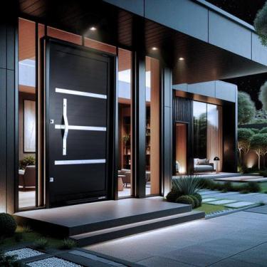 Imagem de Porta Lambri Pivotante de Aluminio 228x115cm com Puxador Oval - CRV