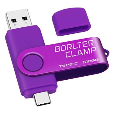 Imagem de Pen drive USB tipo C 512 GB, porta dupla BorlterClamp USB C 3.0 Jump Drive para smartphones Android Samsung Galaxy S10/S9/S8/Note 9, LG, Huawei, tablets e computador (roxo)