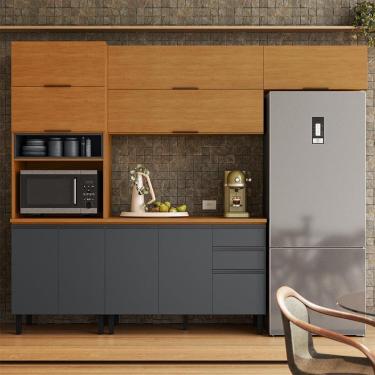 Imagem de Cozinha Itatiaia Ideale Com 4 Peças 10 Portas E 2 Gavetas Cinamomo Grafite