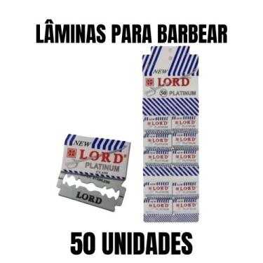 Imagem de 50 Lâminas Para Barbear Lord Platinum Profissional Alta Qualidade - Lo