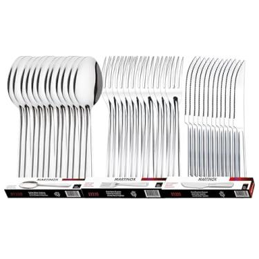 Imagem de Conjunto Jogo de Talheres 36 peças Aço Inox 12 Facas 12 Garfos e 12 Colheres de Mesa Casa Para Restaurante
