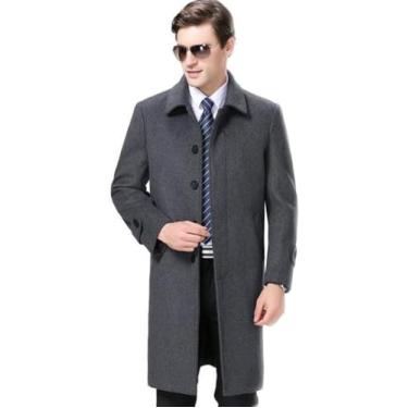 Imagem de Casaco De Lã Dupla Face Outono E Inverno Masculino, Grosso Quente, Blusão Casual, Autocultivo, Casaco De Lã, GRAY, L