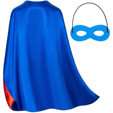 Imagem de Capas e máscaras de super-heróis para crianças Bosvin Blue Reversível