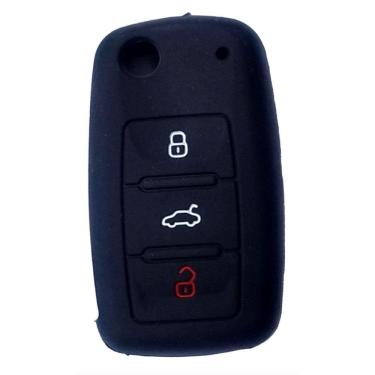 Imagem de Capa de Silicone para Chave Canivete Volkswagen Preto.