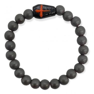Imagem de Pulseira Exu Firma Caixão Murano Hematita Esférica E Firma