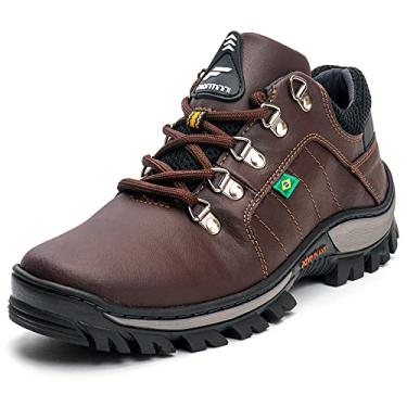 Imagem de Bota Adventure Com Biqueira Reforçada Tenis de Motoqueiro Masculina Sola Antiderrapante Conforto Tamanho:35;Cor:Marrom;Gênero:Masculino;Departamento BS:Esporte
