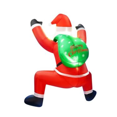 Imagem de Lilihuimaoyi Decoração de Natal Inflável de 6 Pés com Papai Noel E LED, Enfeite Decorativo Grande E Engraçado para Decoração de Gramado E Casa