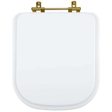 Imagem de Tampa de Vaso Laqueado Axis Branco para bacia Deca com Ferragem Dourada