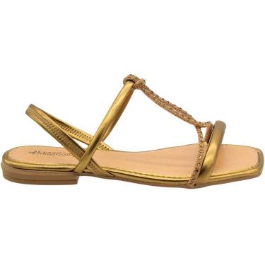 Imagem de Sandália Rasteira Mississipi Tira Strass Calce Fácil Feminino