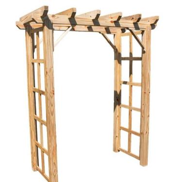 Imagem de Pergolado para jardim com treliça lateral de madeira Pinus tratado 1,7