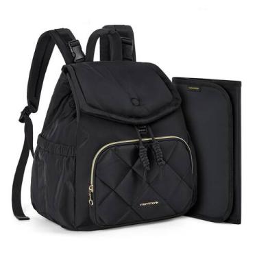 Imagem de Mochila mommore pequena acolchoada para fraldas leve 30x25x34cm