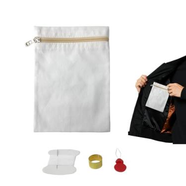 Imagem de Bolso oculto com zíper, bolso lateral costurado para roupas, jaqueta de viagem com bolsos ocultos de segurança, casaco interno bolsa para recuperação de mastectomia, camisa, jaqueta, roupões, moletom