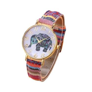 Imagem de sumayin Relógio feminino com alça tecida fashion com estampa de arco-íris relógios femininos boho hippie estilo casual maravilhoso presente feminino boêmio, 1