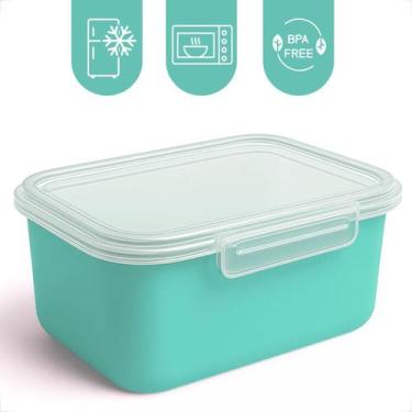 Imagem de Pote Plásticos 1L Com Trava Kit Para Marmita Fitness Microondas e Gela