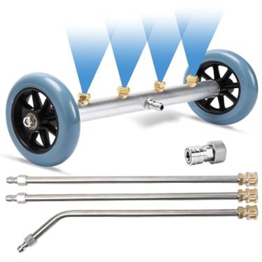 Imagem de Acessório de lavadora de pressão do material rodante, lavadora de pressão de 40 cm, limpador de material rodante, acessório de lavadora de pressão sob o carro com 3 peças de varinha de extensão, 4000