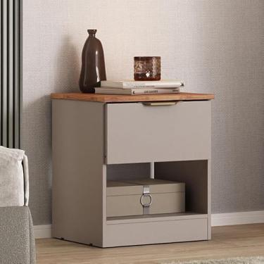Imagem de Mesa Lateral Milan 1 Gaveta Carraro Avelã