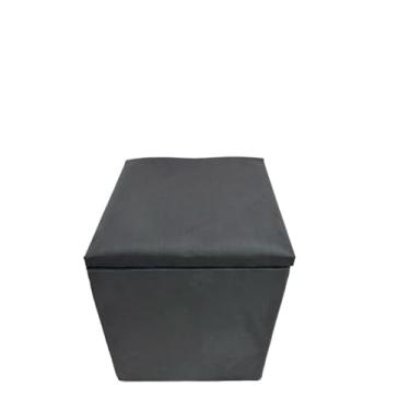 Imagem de Puff Baú Organizador Quadrado em Corino e Suede – Puff com Baú para Armazenamento(CINZA CHUMBO SUEDE)