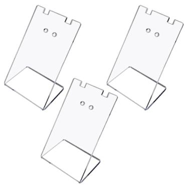 Imagem de Suporte de colar de acrílico com 3 peças, suporte de exibição de joias, suporte de exibição, colar, cavalete de brinco, organizador de brincos, transparente