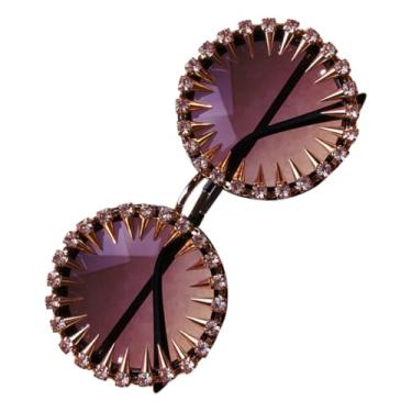 Imagem de Healvian 1 conjunto de óculos de sol retrô com rebite de strass para mulheres, chiques, vintage, para festas, eventos, estilo leve, celebrações de Natal e carnaval