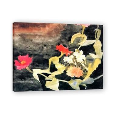 Imagem de Impressão em tela aquarela ZinniaPrecisionist - Arte de paisagem industrial modernista para decoração de casa, escolha exclusiva de colecionadores de arte emoldurada 27,5 x 91 cm