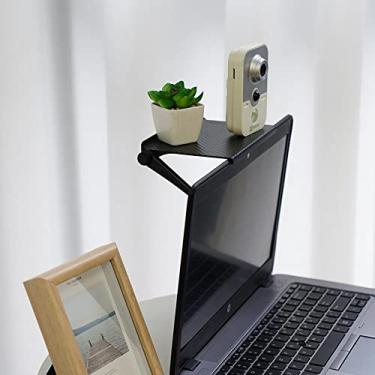 Imagem de Organizador de prateleira superior de tela ajustável, prateleira de roteador de suporte para monitor de TV, computador, tela plana, para caixa de mídia, console de jogos, roteador, controle remoto de