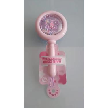 Imagem de Escova De Cabelo Infantil Redonda Colorida Com Bolinhas (Rosa)