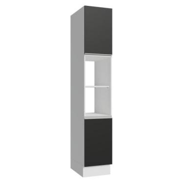Imagem de Paneleiro 40 cm 2 Portas e 2 Nichos Branco/Preto Glamy Madesa, Branco/