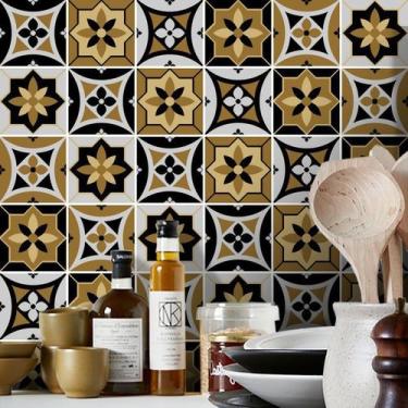 Imagem de Adesivo Destacável Azulejo para Cozinha Funchal - TaColado, 15 x 15cm 