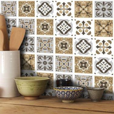 Imagem de Adesivo Destacável Azulejo para Cozinha Barcelona - TaColado, 15 x 15c