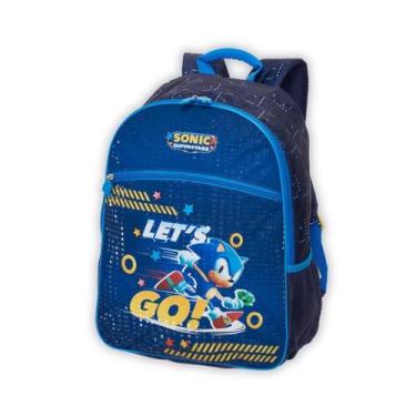 Imagem de Mochila Sonic Costas Ouriço Resistente Escolar Meninos ul - Pacific