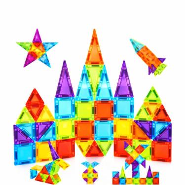 Imagem de Blocos De Montar Magnéticos Educativos Coloridos 3d - 36 Peças